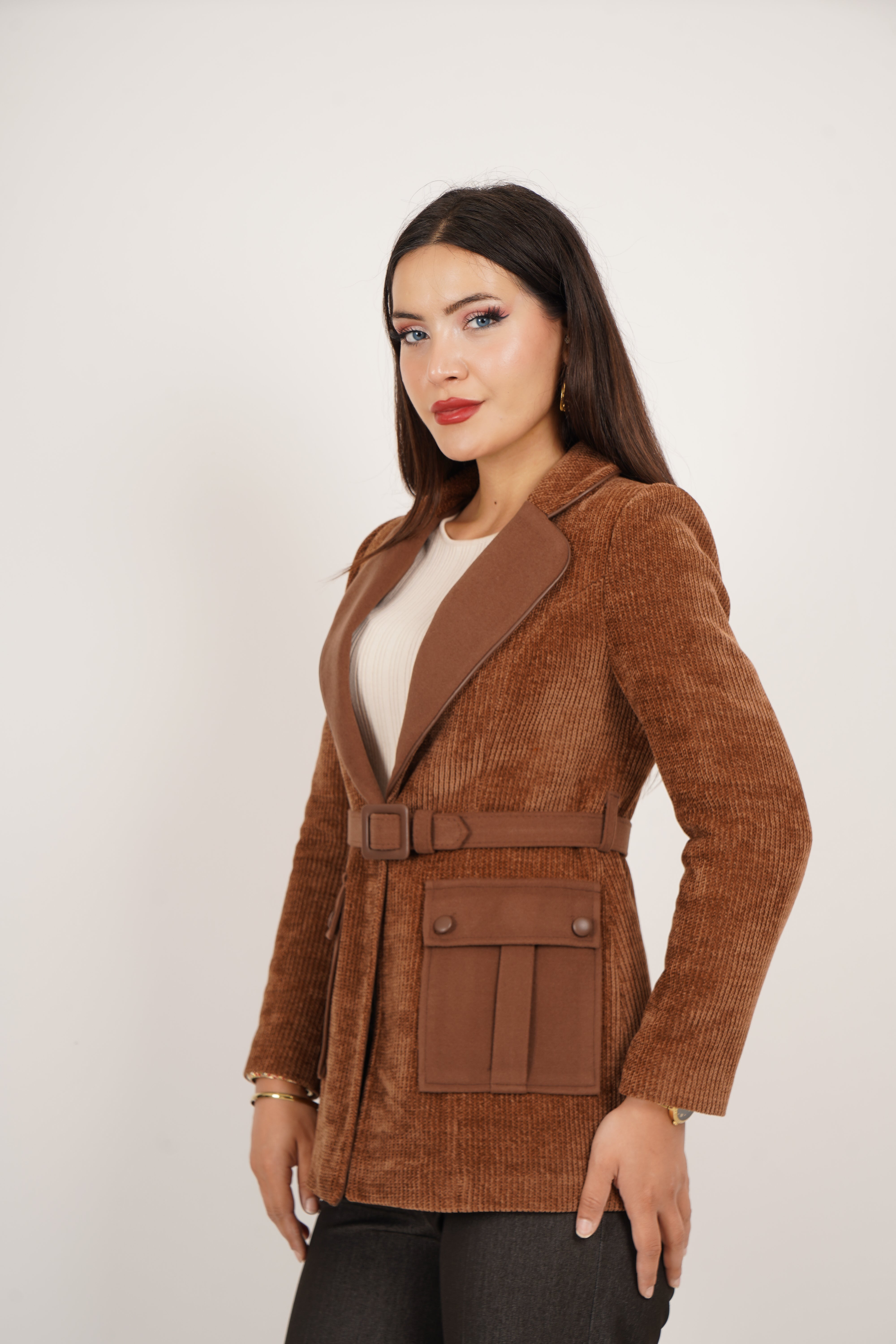 Fitilli Kadife Ceket