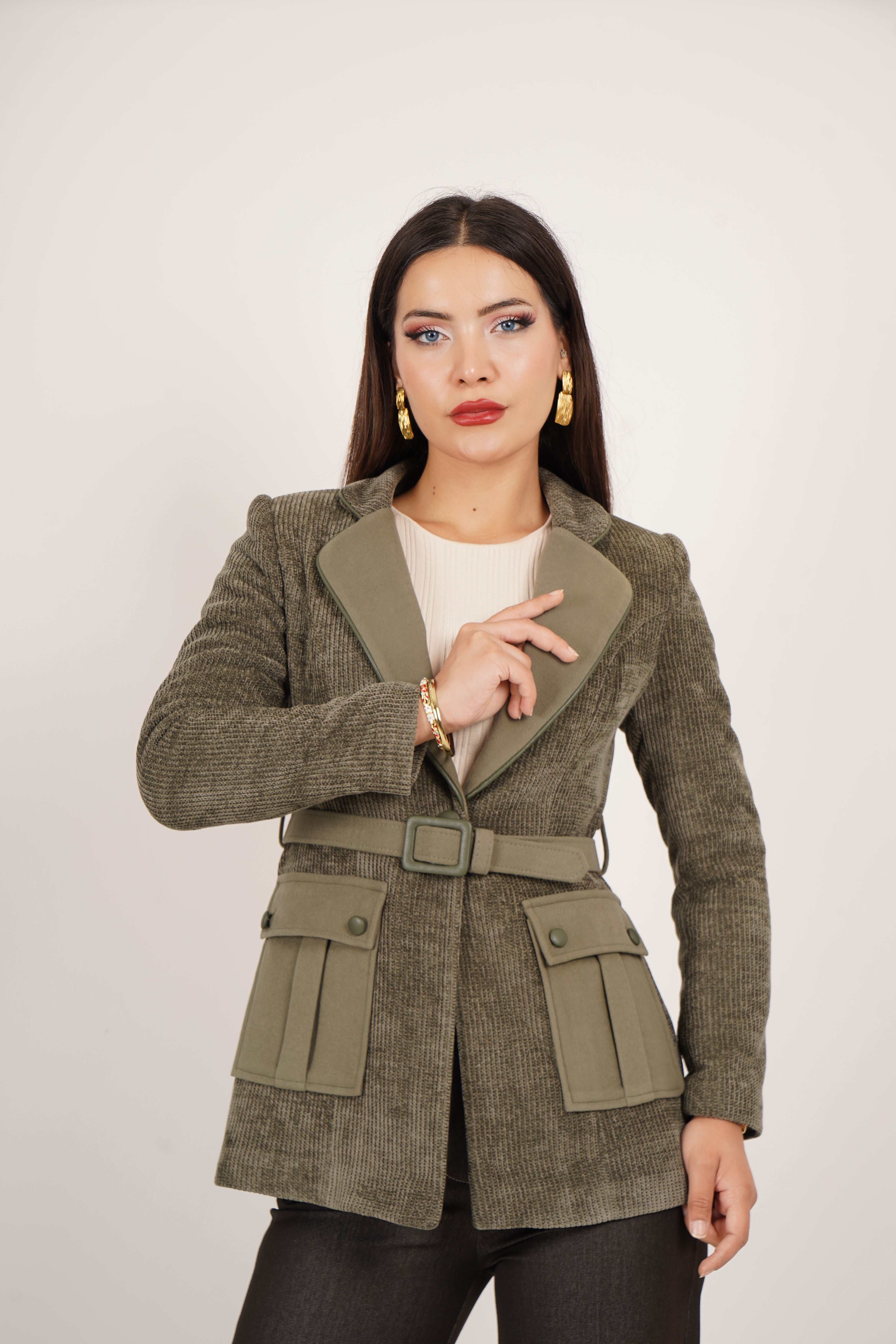 Fitilli Kadife Ceket