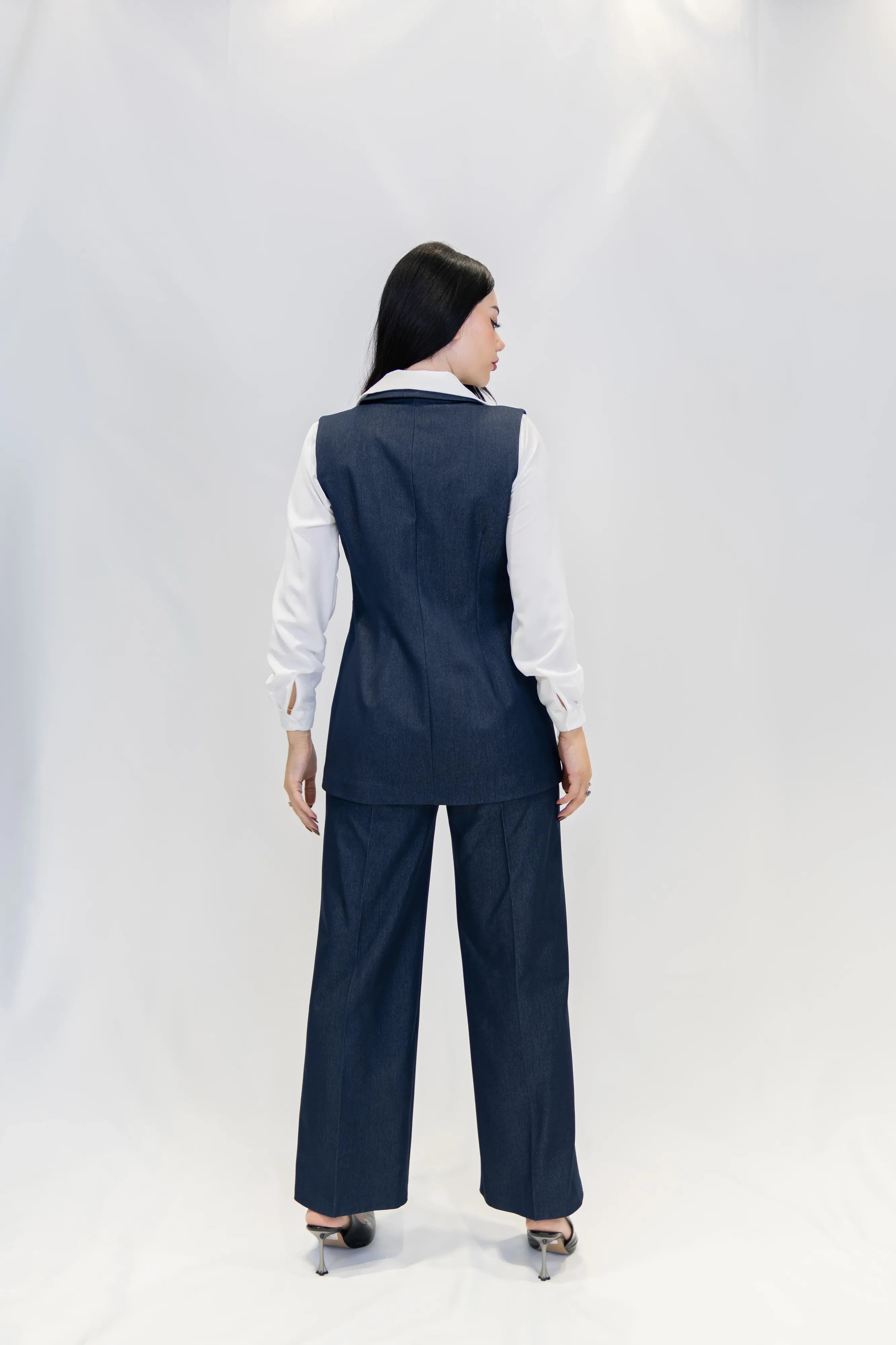 Denim Yelekli Takım