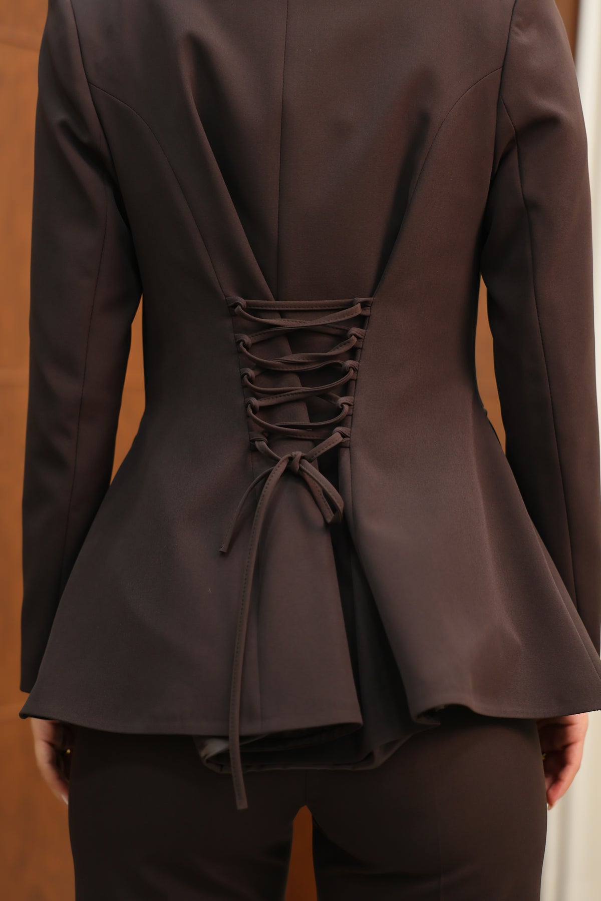 Kruvaze Peplum Kesim Ceket ve Pantolon Takım - 7827