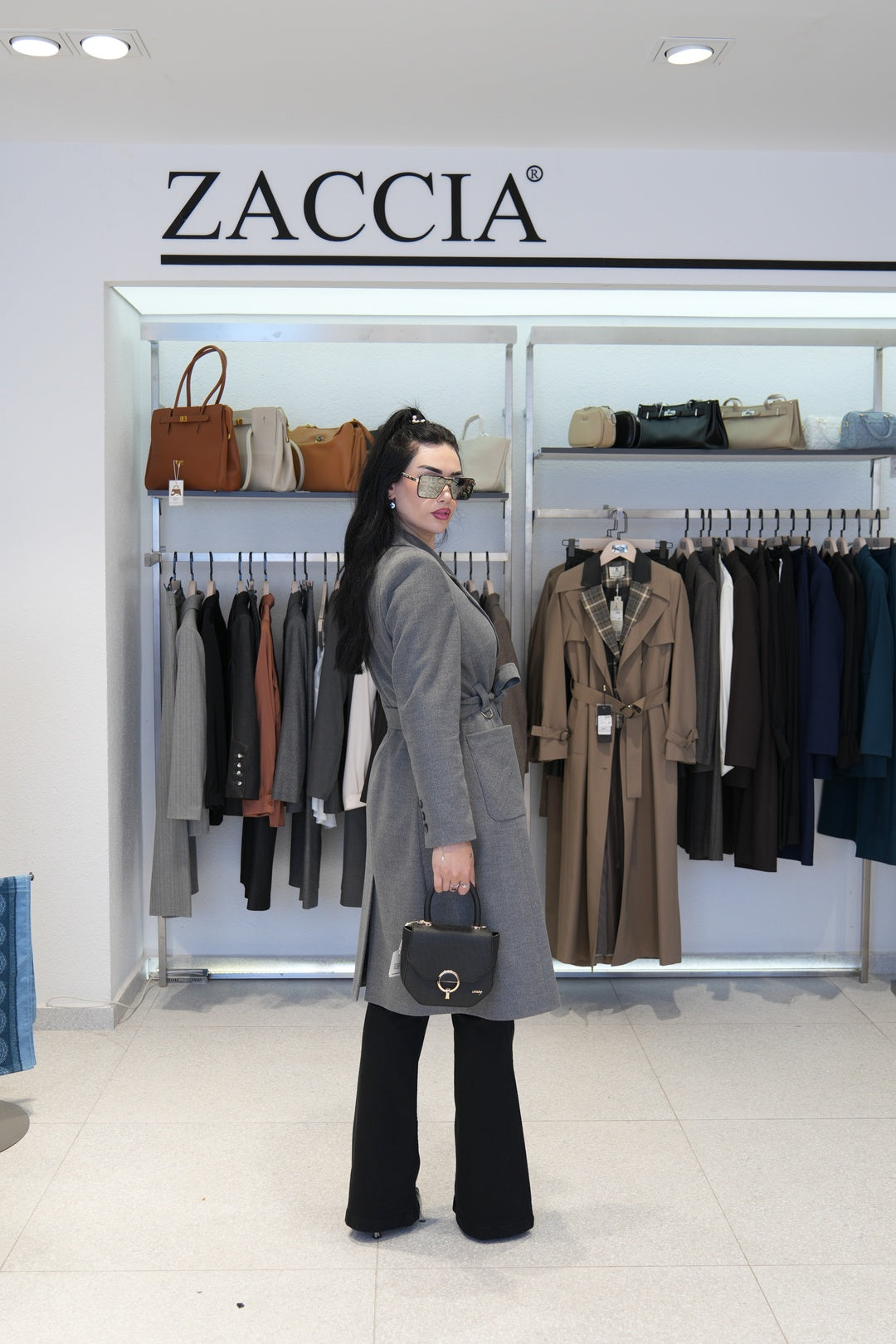 Gri Kaşmir Kumaş Kaban