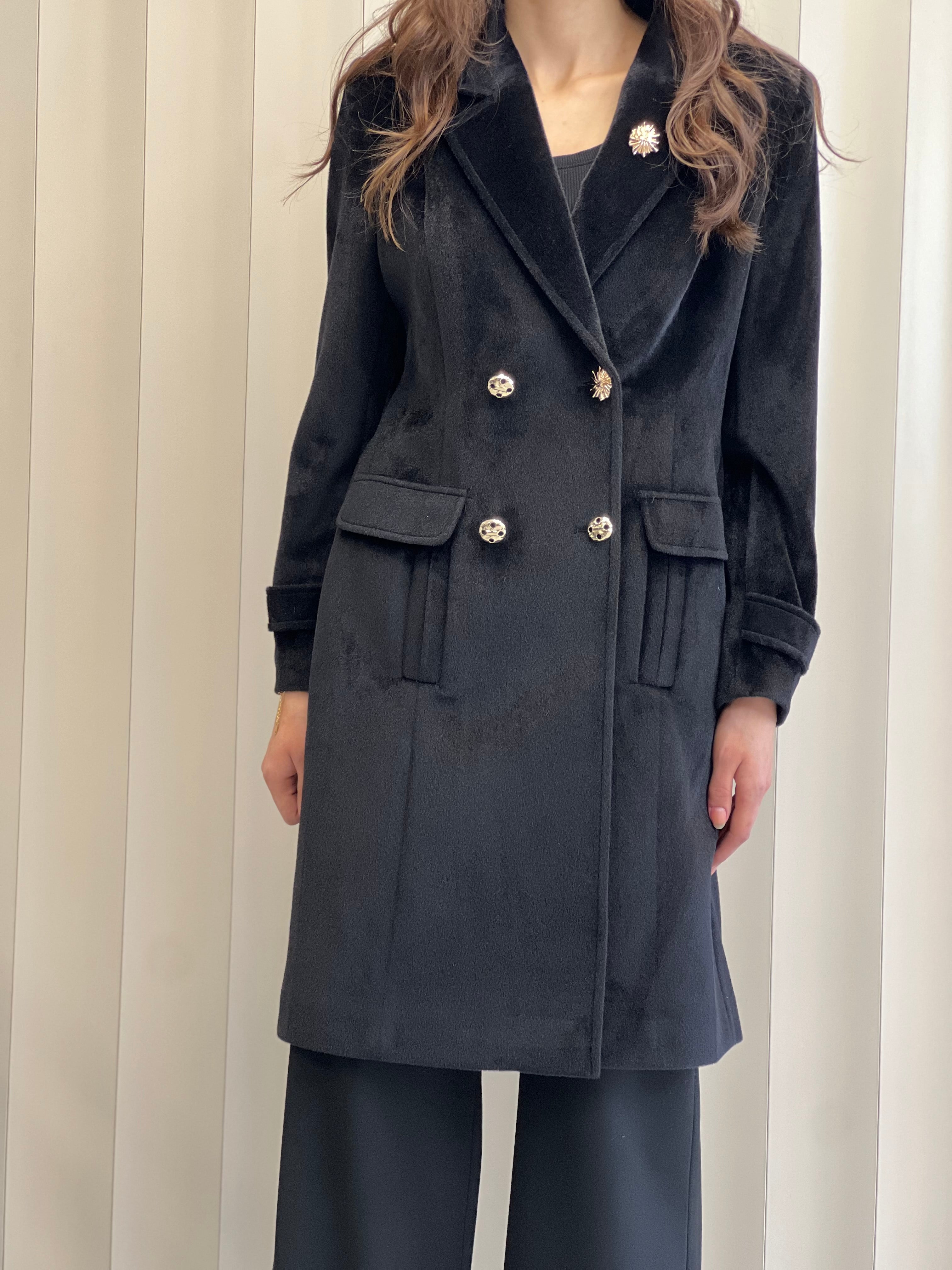 Gold Düğme Detaylı Fok Kaban