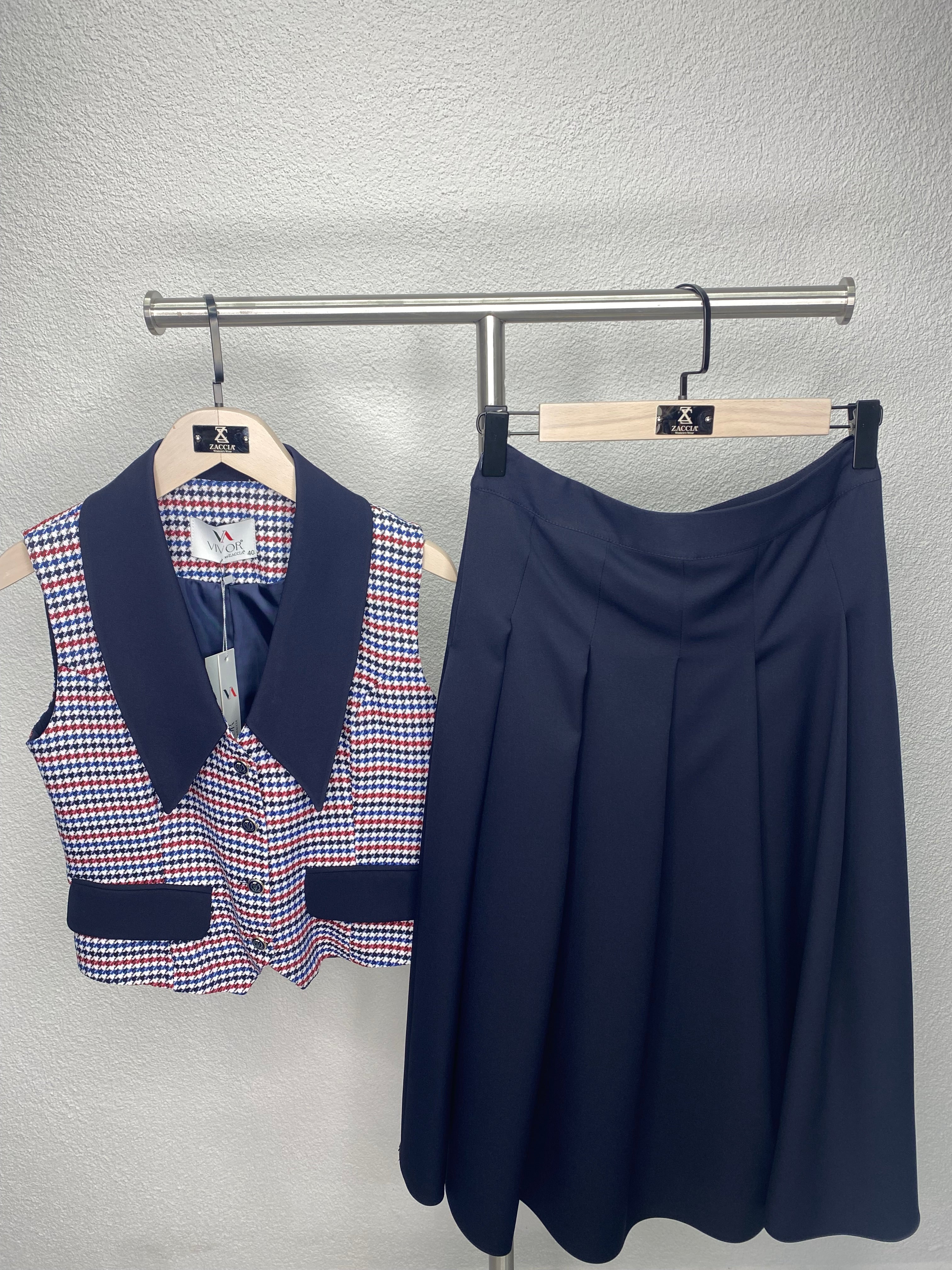 Ekose Yelekli Takım-8562-V