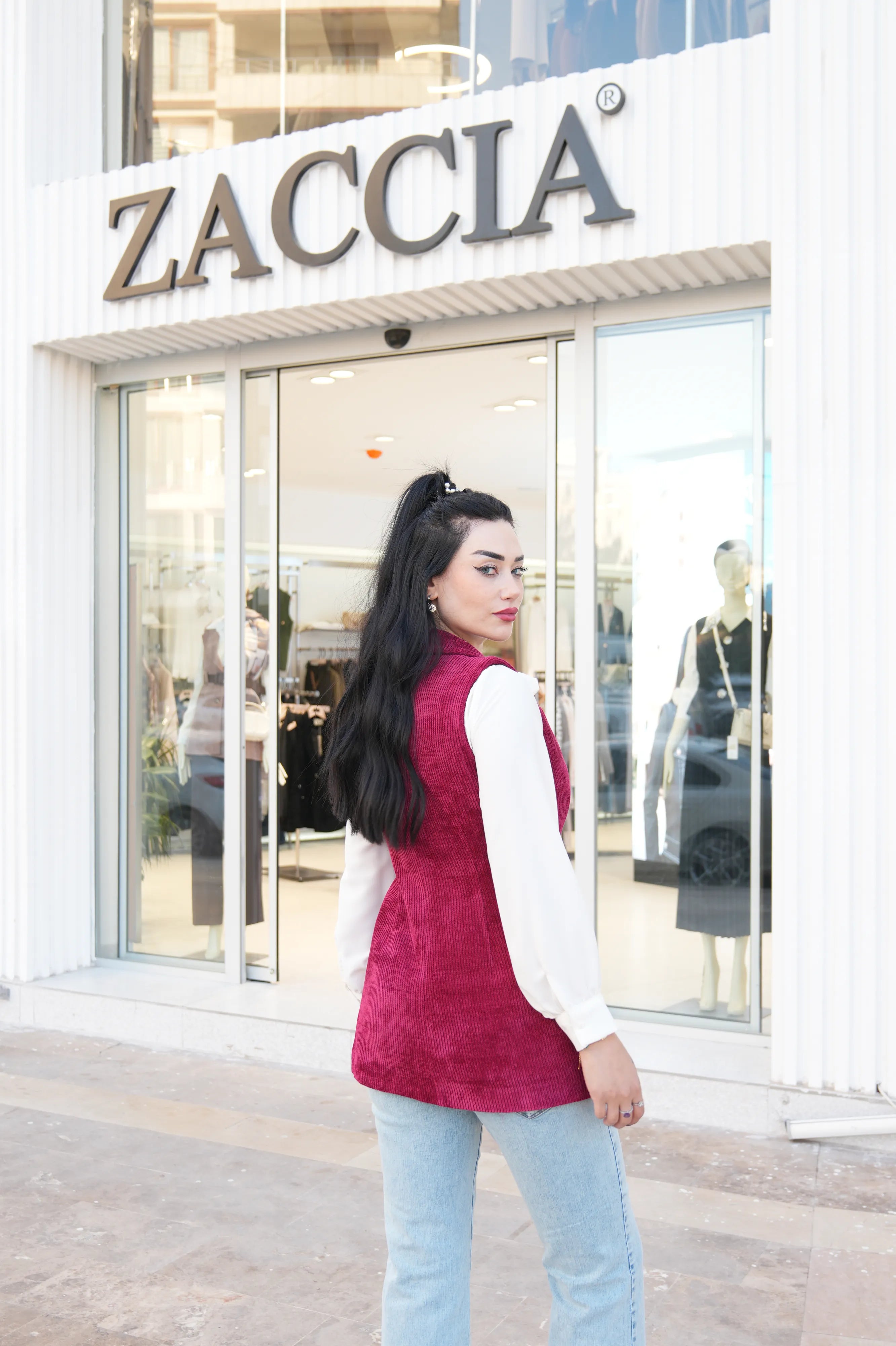 Fitilli Kadife Yelek