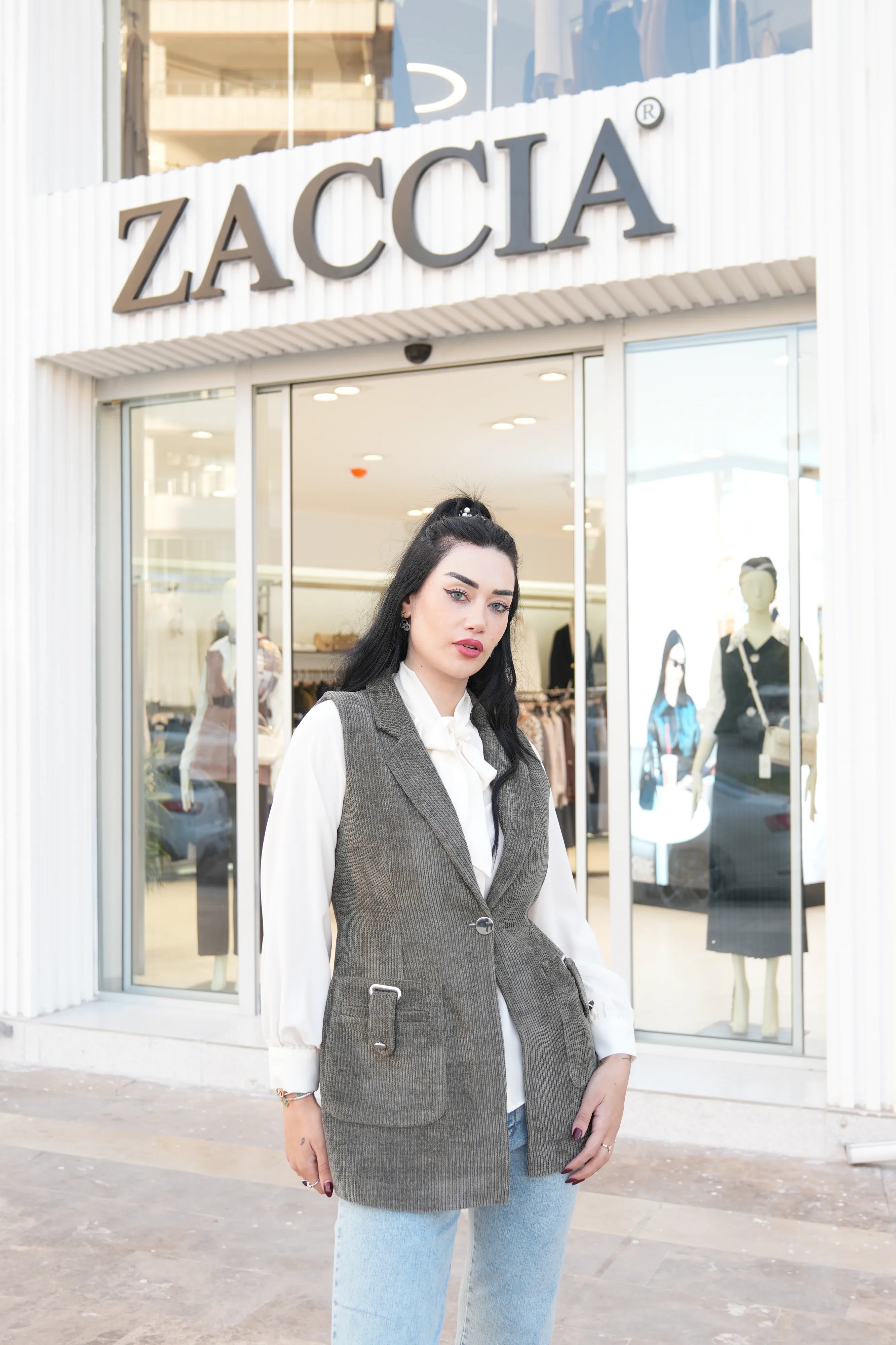 Fitilli Kadife Yelek