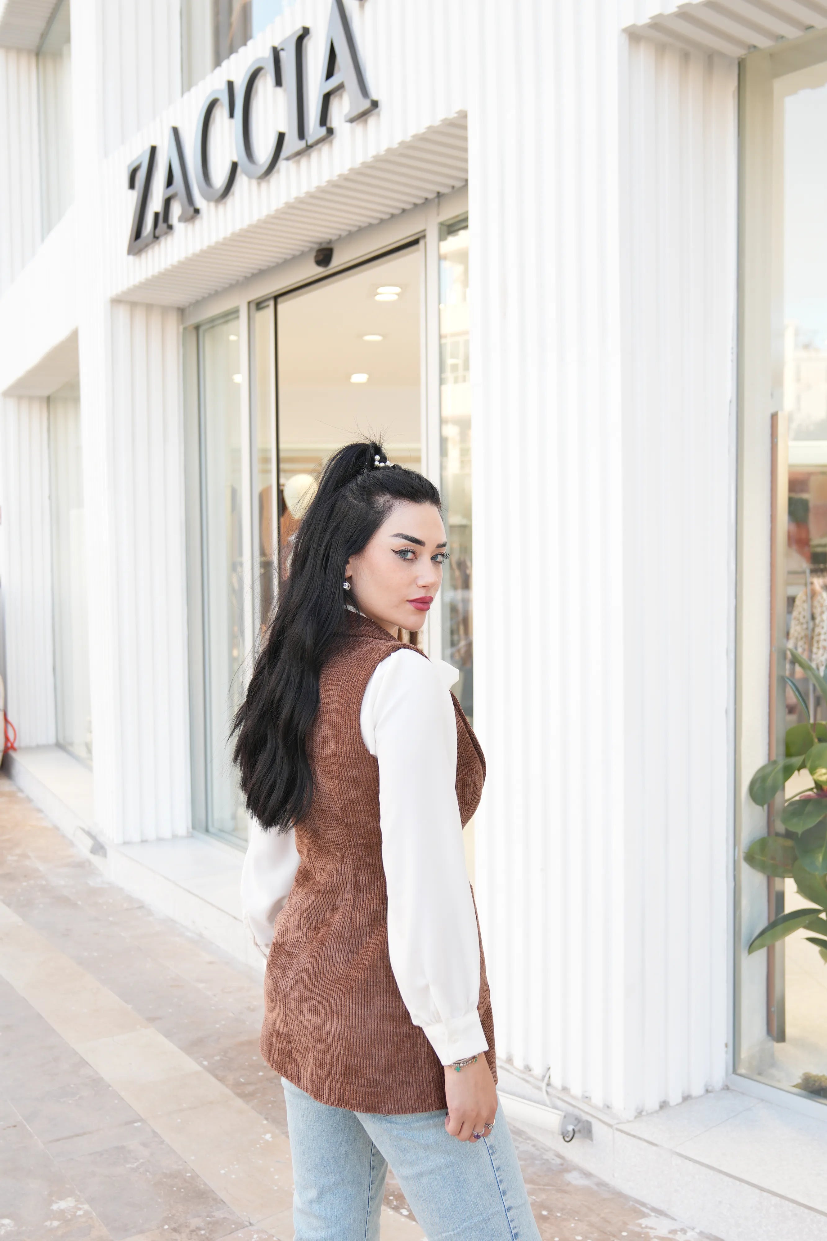 Fitilli Kadife Yelek