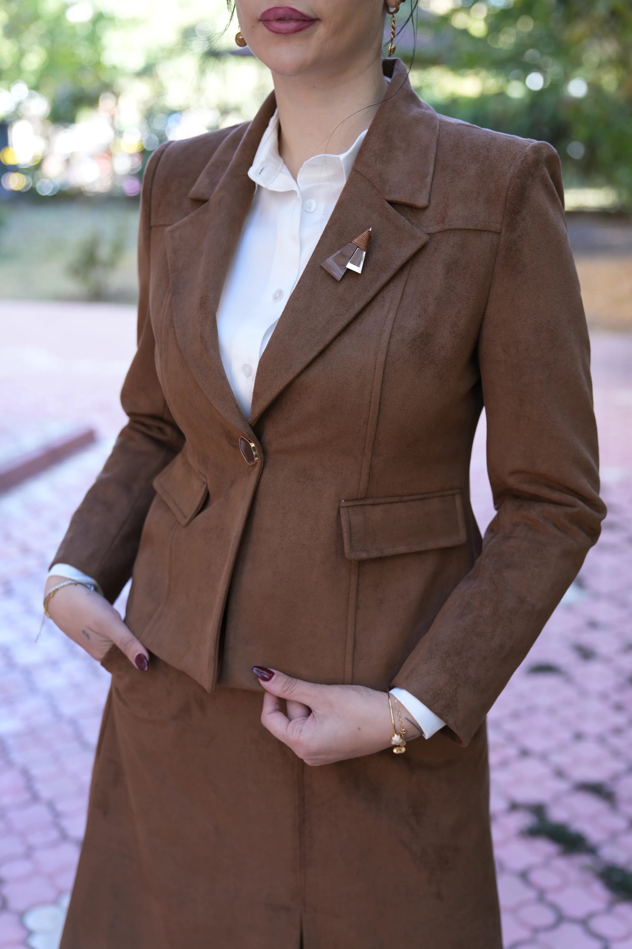 Midi Etekli Süet Takım