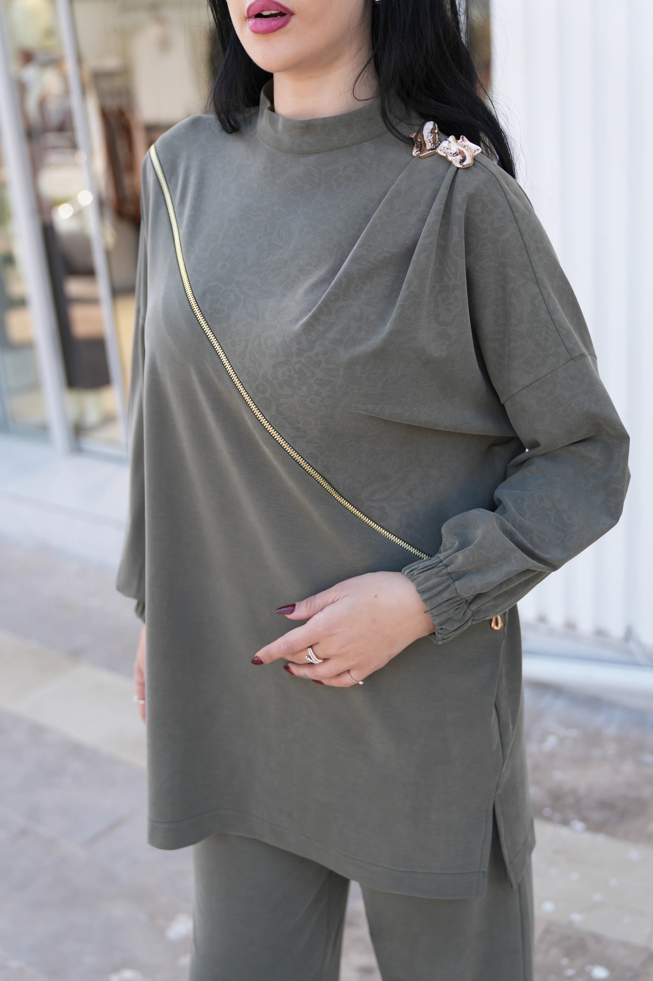 Fiyonk Ve Fermuar Detaylı İkili Takım